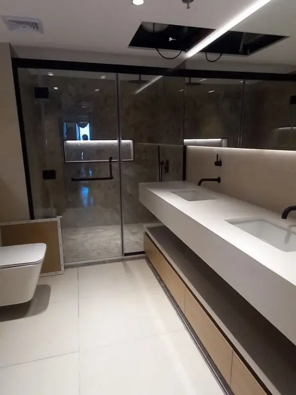 Luxury bathroom renovation Dubai - modern design with premium tiles